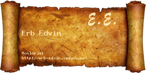 Erb Edvin névjegykártya